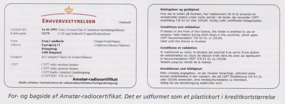 Certifikat med CEPT-licens